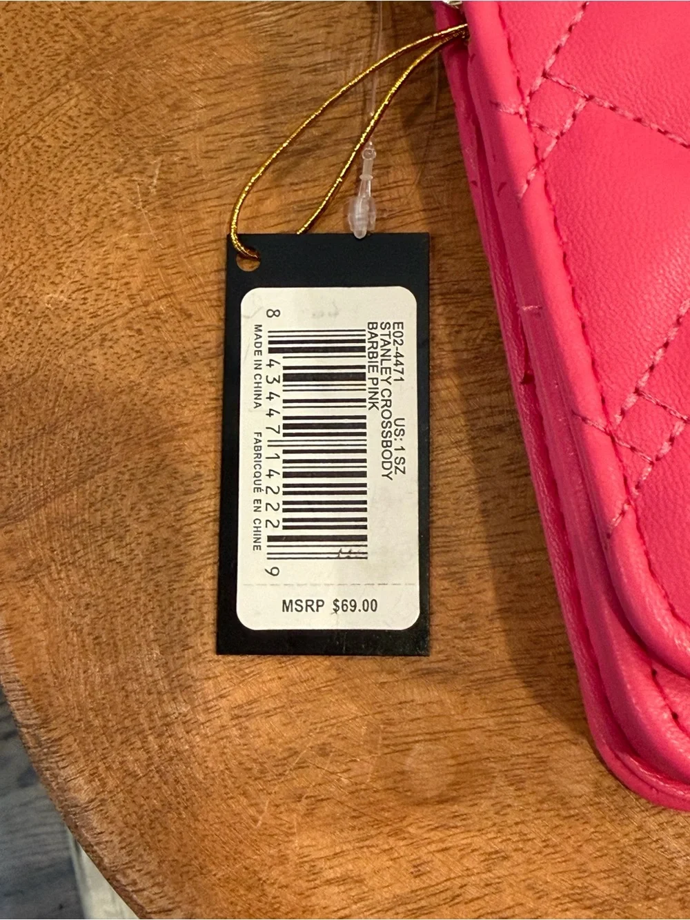 bebe Stanley Crossbody Bag in Barbie Pink with Chain Strap